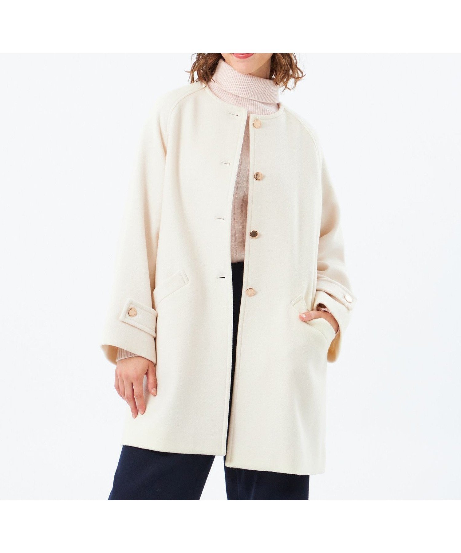 【マッキントッシュ フィロソフィー/MACKINTOSH PHILOSOPHY】の【WELBURY NO COLLAR(ウェルベリーノーカラー)】ウールメルトン製 インテリア・キッズ・メンズ・レディースファッション・服の通販 founy(ファニー) 　ファッション　Fashion　レディースファッション　Fashion for Women　おすすめ　Recommended / Our Picks　コンパクト　Compact, Small Size　ショート　Short, Short Length　バランス　Balance, Style Balance　ファブリック　Fabric, Textile　フォルム　Silhouette, Form　フロント　Front, Front Design　メルトン　Melton, Heavy Wool　人気　Popular, Best Seller　冬　Winter / This Winter　オフホワイト|ID: prp329100004751465 ipo3291000000034517680