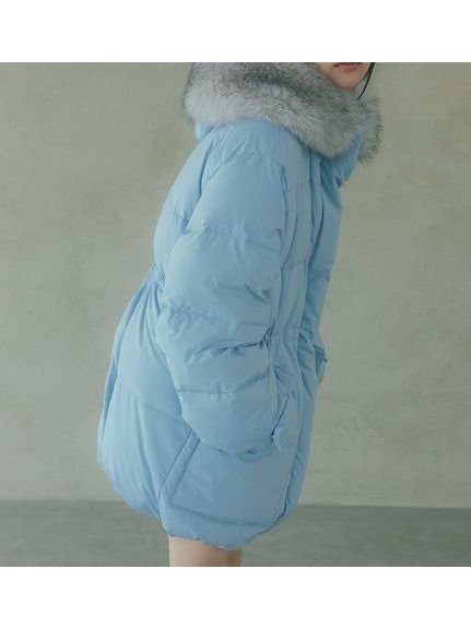 【スナイデル/SNIDEL】の【WEB限定カラーあり】西川フードファーミドルダウン インテリア・キッズ・メンズ・レディースファッション・服の通販 founy(ファニー) 　ファッション　Fashion　レディースファッション　Fashion for Women　ウェーブ　Wavy Pattern　ショート　Short, Short Length　ジップ　Zip, Zipper　ストレート　Straight, Straight Cut　ダウン　Down, Puffer　ドット　Polka Dot, Dot Pattern　フラップ　Flap, Flap Pocket　フロント　Front, Front Design　ブロック　Block, Solid Block Pattern　ポケット　Pocket, Pocket Detail　ミドル　Middle Length, Mid Height　冬　Winter / This Winter　おすすめ　Recommended / Our Picks　BLU[086]|ID: prp329100004751473 ipo3291000000034357922