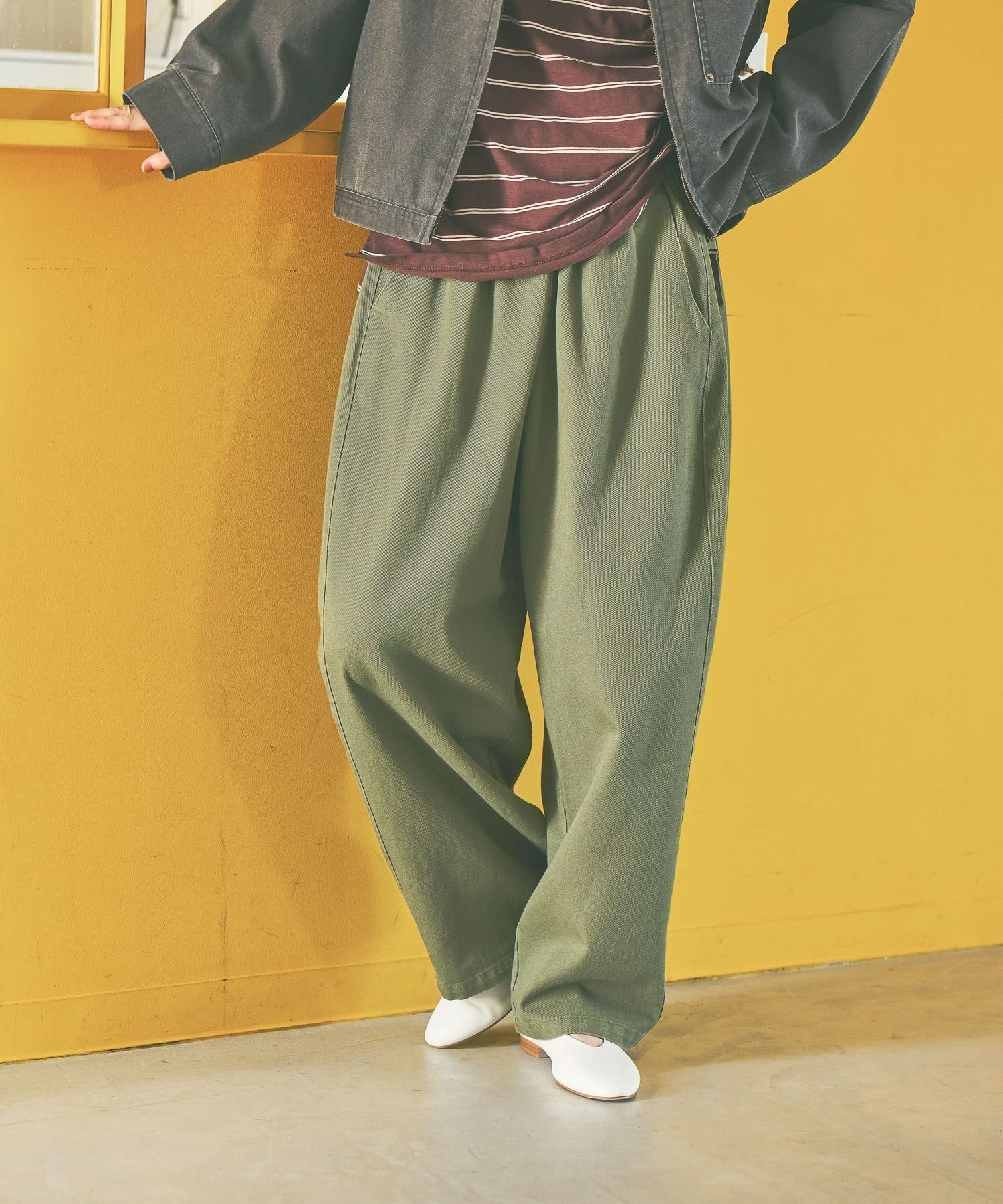 【スタディオ クリップ/studio CLIP】の《days》ラグビーボールパンツ プチ・プラスサイズあり インテリア・キッズ・メンズ・レディースファッション・服の通販 founy(ファニー) 　ファッション　Fashion　レディースファッション　Fashion for Women　パンツ　Pants & Trousers　おすすめ　Recommended / Our Picks　コンパクト　Compact, Small Size　スウェット / スエット　Sweatshirt, Sweatwear　ツイル　Twist, Twisted Detail　バランス　Balance, Style Balance　フリル　Frill, Ruffle　ボトム　Bottoms, Lower Wear　ワイド　Wide, Wide Fit　秋　Autumn　カーキ78|ID: prp329100004751514 ipo3291000000034507258