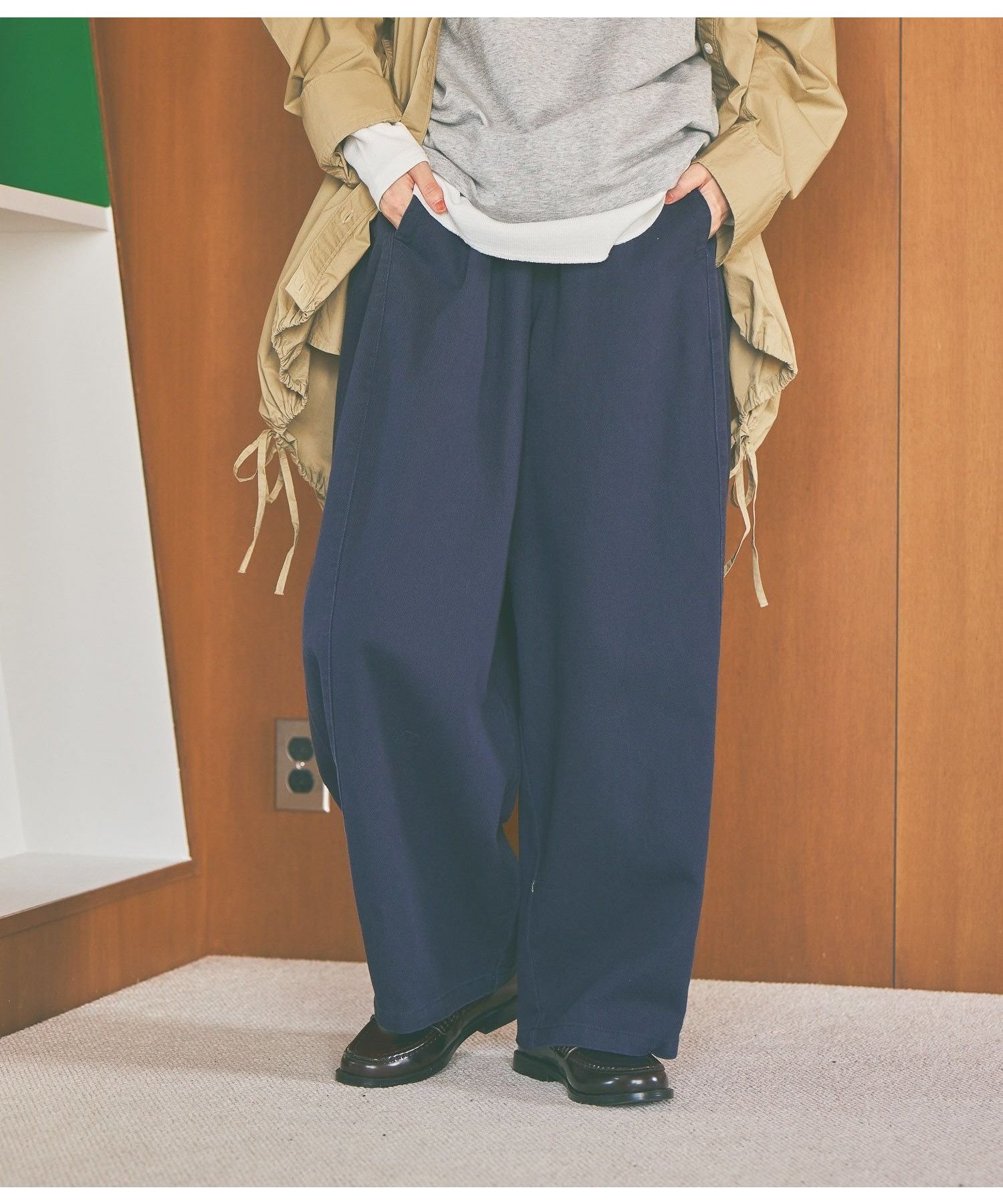 【スタディオ クリップ/studio CLIP】の《days》ラグビーボールパンツ プチ・プラスサイズあり インテリア・キッズ・メンズ・レディースファッション・服の通販 founy(ファニー) 　ファッション　Fashion　レディースファッション　Fashion for Women　パンツ　Pants & Trousers　おすすめ　Recommended / Our Picks　コンパクト　Compact, Small Size　スウェット / スエット　Sweatshirt, Sweatwear　ツイル　Twist, Twisted Detail　バランス　Balance, Style Balance　フリル　Frill, Ruffle　ボトム　Bottoms, Lower Wear　ワイド　Wide, Wide Fit　秋　Autumn　ネイビー88|ID: prp329100004751514 ipo3291000000034507261