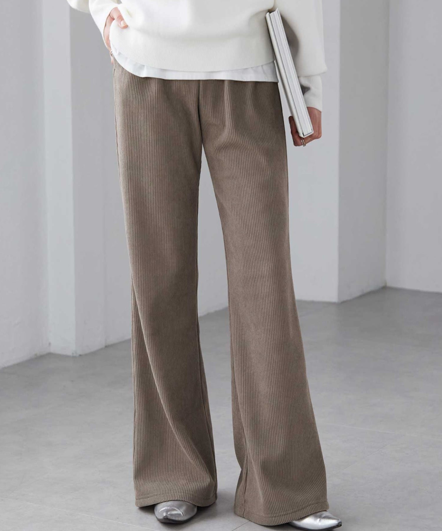 【ラナン/Ranan】のRanan/あったか裏ベロアニットコールフレアパンツ インテリア・キッズ・メンズ・レディースファッション・服の通販 founy(ファニー) ファッション Fashion レディースファッション Fashion for Women パンツ Pants & Trousers カットソー Cut and Sewn Top コーデュロイ Corduroy, Cord Fabric シンプル Simple, Minimal チュニック Tunic, Long Top フレア Flare, Flared フロント Front, Front Design ベロア Velour, Soft Velvet ボンディング Bonding, Bonded Fabric ポケット Pocket, Pocket Detail 冬 Winter / This Winter GRJ|ID: prp329100004751544 ipo3291000000034478372