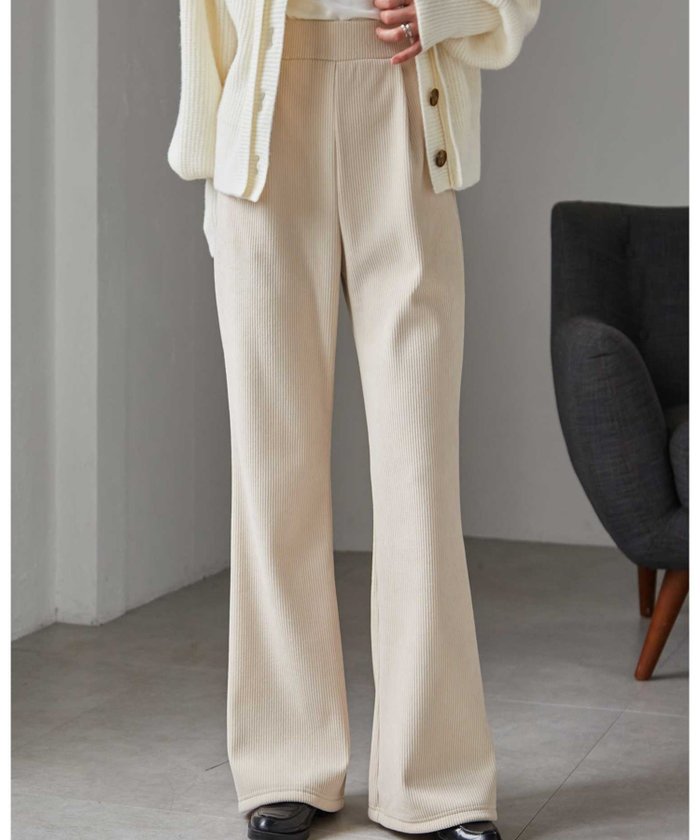 【ラナン/Ranan】のRanan/あったか裏ベロアニットコールフレアパンツ インテリア・キッズ・メンズ・レディースファッション・服の通販 founy(ファニー) https://founy.com/ ファッション Fashion レディースファッション Fashion for Women パンツ Pants & Trousers カットソー Cut and Sewn Top コーデュロイ Corduroy, Cord Fabric シンプル Simple, Minimal チュニック Tunic, Long Top フレア Flare, Flared フロント Front, Front Design ベロア Velour, Soft Velvet ボンディング Bonding, Bonded Fabric ポケット Pocket, Pocket Detail 冬 Winter / This Winter |ID: prp329100004751544 ipo3291000000034586598