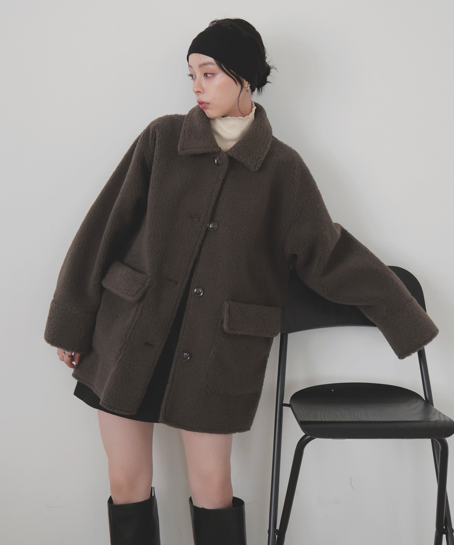 【リアン/Lian】のボアムートンステンカラーコート 人気、トレンドファッション・服の通販 founy(ファニー) 　ファッション　Fashion　レディースファッション　Fashion for Women　アウター　Coat / Outerwear Collection　コート・ロングコート・ピーコート　Long Coats, Peacoats & More　フェイクムートン　Faux Shearling, Faux Mouton　ミドル　Middle Length, Mid Height　エレガント 上品　Elegant　冬　Winter / This Winter　 other-1|ID: prp329100004751589 ipo3291000000034403260