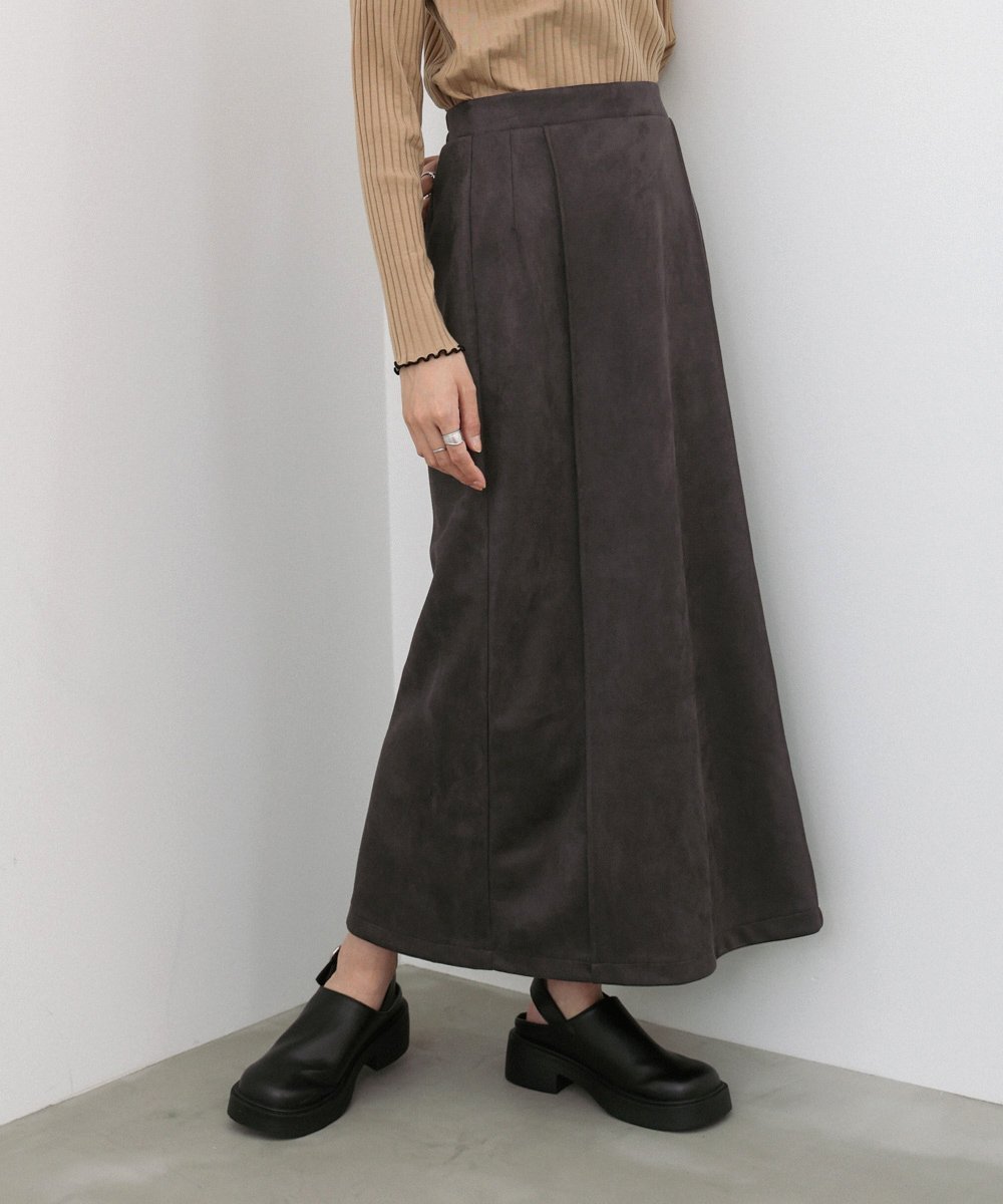 【バブ ブージュルード/Bab Bou Jeloud】の【選べる2タイプ / 低身長~高身長向けサイズあり】スウェードロングスカート インテリア・キッズ・メンズ・レディースファッション・服の通販 founy(ファニー) 　ファッション　Fashion　レディースファッション　Fashion for Women　スカート　Skirts　ロングスカート　Long Skirts / Maxi & Midi Skirts　カットソー　Cut and Sewn Top　カーディガン　Cardigan, Knitwear　ガーリー　Girly, Feminine Style　ショート　Short, Short Length　シンプル　Simple, Minimal　スマート　Smart, Elegant　タイトスカート　Pencil Skirt, Tight Skirt　チェック　Check, Plaid, Tartan　ビスチェ　Bustier, Corset Top　フレア　Flare, Flared　ベスト　Vest, Waistcoat　ベロア　Velour, Soft Velvet　再入荷　Restock / Back in Stock　おすすめ　Recommended / Our Picks　CCL|ID: prp329100004751604 ipo3291000000034652053