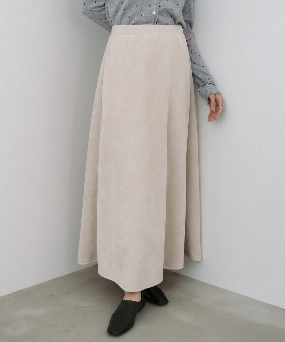 【バブ ブージュルード/Bab Bou Jeloud】の【選べる2タイプ / 低身長~高身長向けサイズあり】スウェードロングスカート インテリア・キッズ・メンズ・レディースファッション・服の通販 founy(ファニー) 　ファッション　Fashion　レディースファッション　Fashion for Women　スカート　Skirts　ロングスカート　Long Skirts / Maxi & Midi Skirts　カットソー　Cut and Sewn Top　カーディガン　Cardigan, Knitwear　ガーリー　Girly, Feminine Style　ショート　Short, Short Length　シンプル　Simple, Minimal　スマート　Smart, Elegant　タイトスカート　Pencil Skirt, Tight Skirt　チェック　Check, Plaid, Tartan　ビスチェ　Bustier, Corset Top　フレア　Flare, Flared　ベスト　Vest, Waistcoat　ベロア　Velour, Soft Velvet　再入荷　Restock / Back in Stock　おすすめ　Recommended / Our Picks　IVORY-A|ID: prp329100004751604 ipo3291000000034652058