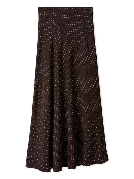 【ミラオーウェン/Mila Owen】のドットプリントスパイラルナロースカート インテリア・キッズ・メンズ・レディースファッション・服の通販 founy(ファニー) 　雑誌掲載アイテム　Magazine Picks & Fashion Features　ファッション雑誌　Fashion Magazines　ストーリィ　STORY　ファッション　Fashion　レディースファッション　Fashion for Women　スカート　Skirts　ヴィンテージ　Vintage Style　秋　Autumn　カットオフ　Cut-Off Design　10月号　October Issue　サテン　Satin, Glossy Fabric　シンプル　Simple, Minimal　ストレッチ　Stretch, Stretchy Fabric　スマート　Smart, Elegant　雑誌　Magazine, Fashion Magazine　ドット　Polka Dot, Dot Pattern　定番　Standard, Basic Item　人気　Popular, Best Seller　バイアス　Bias, Diagonal Cut　フレア　Flare, Flared　プリント　Print, Printed Pattern　水玉　Polka Dot, Dot Pattern　エレガント 上品　Elegant　BRW[058]|ID: prp329100004751623 ipo3291000000034529008