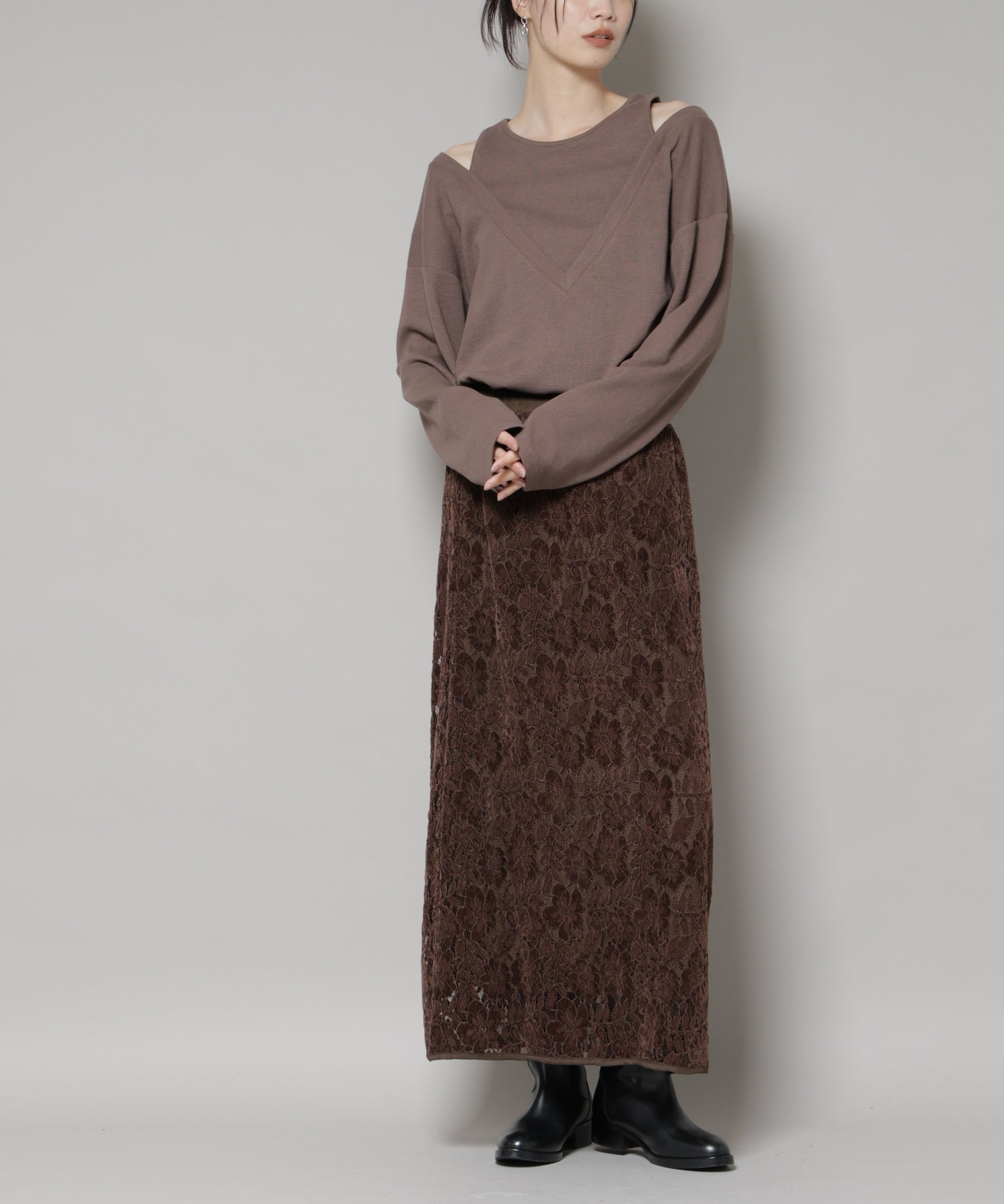 【ナノ ユニバース/nano universe】の起毛レーススカート インテリア・キッズ・メンズ・レディースファッション・服の通販 founy(ファニー)  ファッション Fashion レディースファッション Fashion for Women スカート Skirts ウォッシャブル Machine Washable フェミニン Feminine, Girly リラックス Relax, Relaxed Fit レース Lace, Lace Fabric アウトレット Outlet / Clearance 2025年 2025 2025-2026秋冬・A/W Autumn/Winter 2025–26 AW25–26 ブラウン|ID: prp329100004751645 ipo3291000000034360602