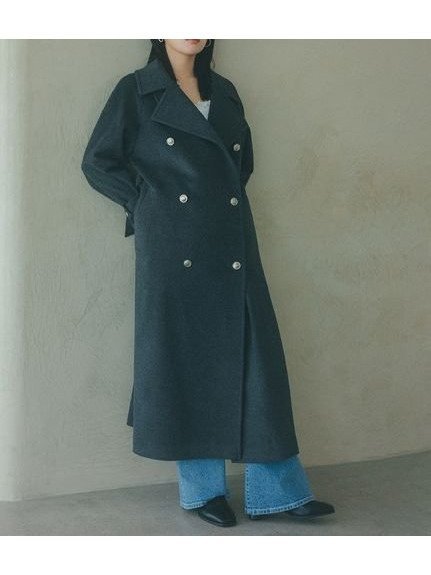 【スナイデル/SNIDEL】のウールカシミヤスタンドカラーコート インテリア・キッズ・メンズ・レディースファッション・服の通販 founy(ファニー) 　ファッション　Fashion　レディースファッション　Fashion for Women　アウター　Coat / Outerwear Collection　コート・ロングコート・ピーコート　Long Coats, Peacoats & More　ウェーブ　Wavy Pattern　エレガント 上品　Elegant　ストレート　Straight, Straight Cut　スマート　Smart, Elegant　ポケット　Pocket, Pocket Detail　メタル　Metal, Metal Parts　ワンポイント　One Point, Statement Accent　冬　Winter / This Winter　おすすめ　Recommended / Our Picks　DGRY[008]|ID: prp329100004751660 ipo3291000000034360823