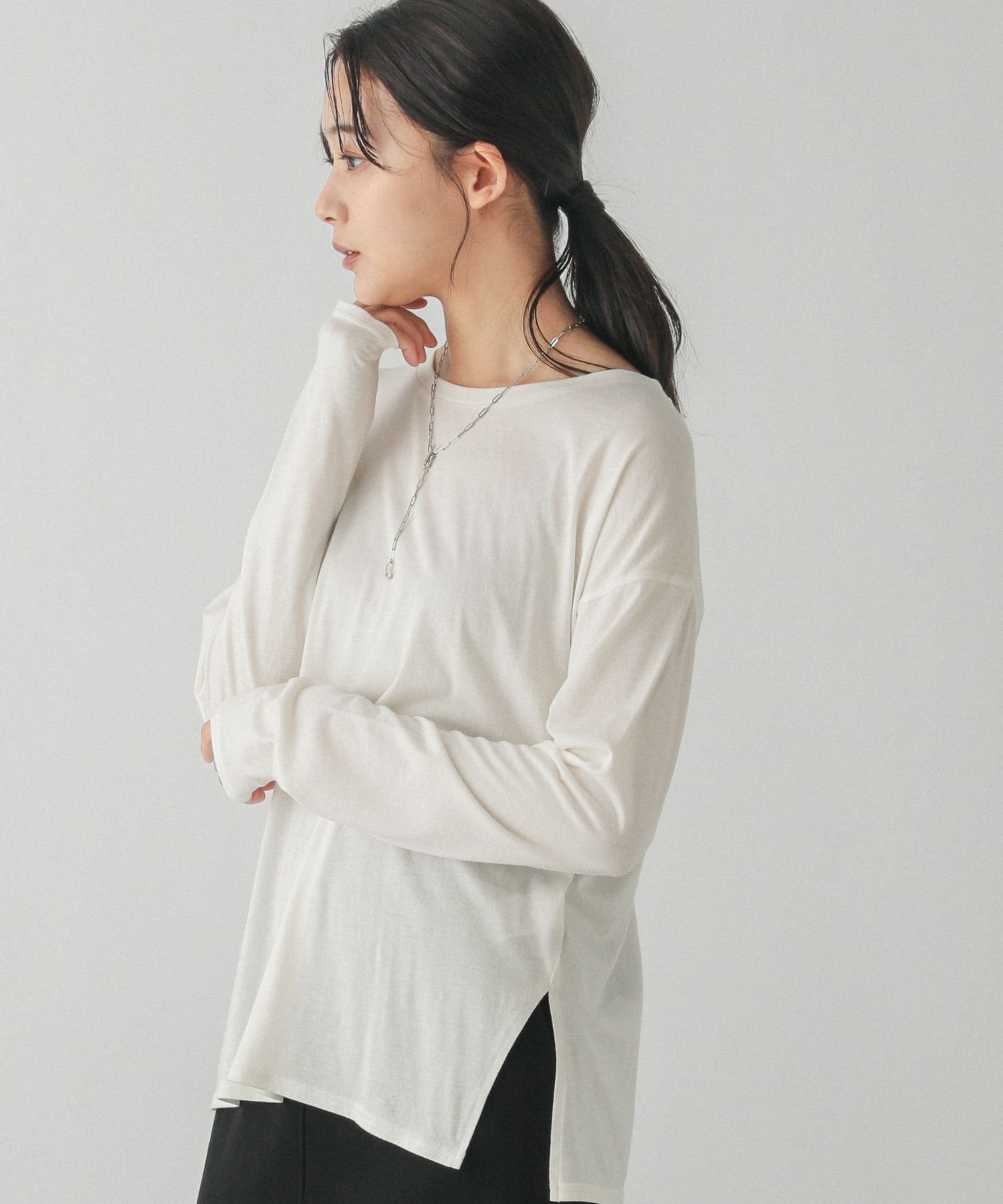 【グローバルワーク/GLOBAL WORK】のヘビロッTeeセミシアーT長袖/115474 インテリア・キッズ・メンズ・レディースファッション・服の通販 founy(ファニー)  ファッション Fashion レディースファッション Fashion for Women トップス・カットソー Cut & Sew Tops インナー Innerwear カットソー Cut and Sewn Top シアー Sheer, See-Through スウェット / スエット Sweatshirt, Sweatwear トレンド Trend, Trending Now ベーシック Basic, Essential 抗菌 Antibacterial, Bacteria-Resistant 長袖 Long Sleeve, Full Sleeve オフ05|ID: prp329100004751663 ipo3291000000034360895