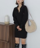 【フリーズマート/FREE'S MART】のパフスリーブスキッパー襟ニットミニワンピース 人気、トレンドファッション・服の通販 founy(ファニー) ファッション Fashion レディースファッション Fashion for Women ワンピース Dresses シェイプ Shape, Slim Fit スキッパー Skipper, Open Collar スリーブ Sleeve, Long Sleeve / Short Sleeve thumbnail ブラック|ID: prp329100004751716 ipo3291000000034361579