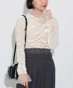 【ビームス ウイメン/BEAMS】のベロア シャーリング ロングスリーブ 人気、トレンドファッション・服の通販 founy(ファニー) ファッション Fashion レディースファッション Fashion for Women トップス・カットソー Cut & Sew Tops ベロアトップス Velour Tops / Velvet-Look Items おすすめ Recommended / Our Picks なめらか Smooth, Silky Texture インナー Innerwear カットソー Cut and Sewn Top シャーリング Shirring, Ruched ジャケット Jacket, Outerwear スリーブ Sleeve, Long Sleeve / Short Sleeve トレンド Trend, Trending Now フィット Fit, Slim Fit ベロア Velour, Soft Velvet ロング Long, Long-Length |ID:prp329100004751717