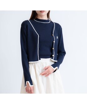 【ノエラ/Noela】のロゴ刺繍アンサンブル 人気、トレンドファッション・服の通販 founy(ファニー) ファッション Fashion レディースファッション Fashion for Women トップス・カットソー Cut & Sew Tops アンサンブルニット Knit Ensembles & Twin Sets おすすめ Recommended / Our Picks アンサンブル Ensemble Set カーディガン Cardigan, Knitwear ポケット Pocket, Pocket Detail モチーフ Motif, Design Theme 半袖 Short Sleeve, Half Sleeve |ID:prp329100004751885