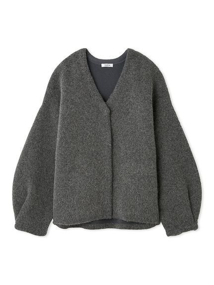 【フレイ アイディー/FRAY I.D】のダブルフェイスラクーンカーディガン インテリア・キッズ・メンズ・レディースファッション・服の通販 founy(ファニー) 　ファッション　Fashion　レディースファッション　Fashion for Women　トップス・カットソー　Cut & Sew Tops　カーディガン・羽織り　Layered Style Cardigans　カーディガン　Cardigan, Knitwear　スマート　Smart, Elegant　ダブル　Double, Double-Breasted　ドット　Polka Dot, Dot Pattern　フェイス　Face, Facial Design　フロント　Front, Front Design　プリント　Print, Printed Pattern　ポケット　Pocket, Pocket Detail　おすすめ　Recommended / Our Picks　GRY[006]|ID: prp329100004751905 ipo3291000000034636232