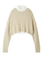 【ミラオーウェン/Mila Owen】の【セットアイテム】シャツレイヤードケーブル短丈ニット LBEG[035]|ID: prp329100004752134 ipo3291000000034927644