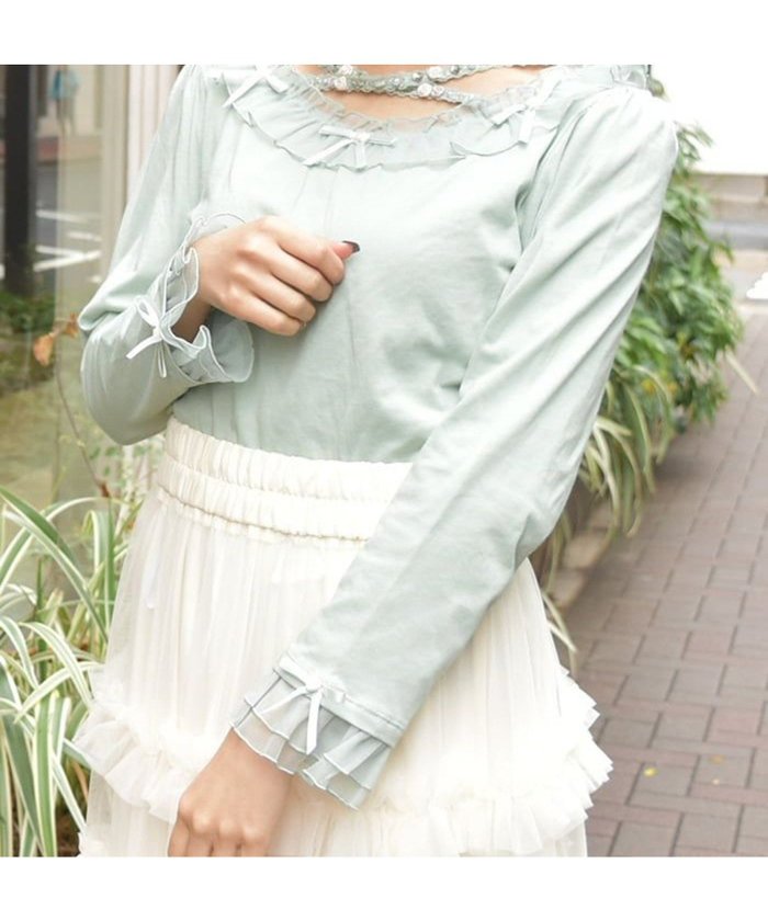 【アクシーズファム/axes femme】のバラストラップフリルインナー インテリア・キッズ・メンズ・レディースファッション・服の通販 founy(ファニー) https://founy.com/ ファッション Fashion レディースファッション Fashion for Women おすすめ Recommended / Our Picks インナー Innerwear カットソー Cut and Sewn Top パール Pearl, Pearl Accent フェミニン Feminine, Girly ラップ Wrap, Wrap Design リボン Ribbon, Bow |ID: prp329100004752142 ipo3291000000034368080