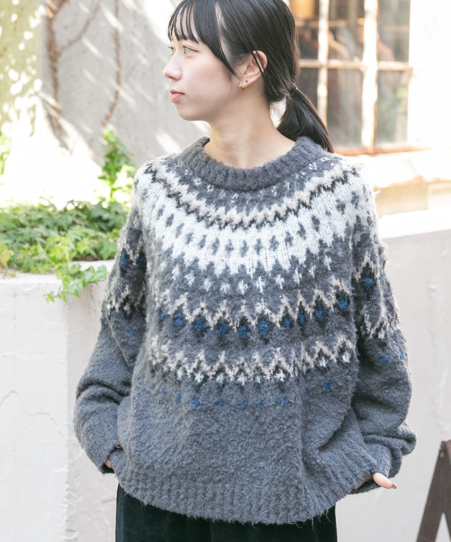 【アーバンリサーチ ドアーズ/URBAN RESEARCH DOORS】のノルディックニットプルオーバー インテリア・キッズ・メンズ・レディースファッション・服の通販 founy(ファニー) 　ファッション　Fashion　レディースファッション　Fashion for Women　トップス・カットソー　Cut & Sew Tops　ニット　Knit Tops & Sweaters　カジュアルプルオーバー・ニットトップス　Pullovers & Knit Tops / Casual Pullovers　2025年　2025　2025-2026秋冬・A/W　Autumn/Winter 2025–26 AW25–26　冬　Winter / This Winter　スラックス　Slacks, Dress Pants　ワイド　Wide, Wide Fit　A/W・秋冬　Autumn/Winter　グレー|ID: prp329100004752168 ipo3291000000035050994