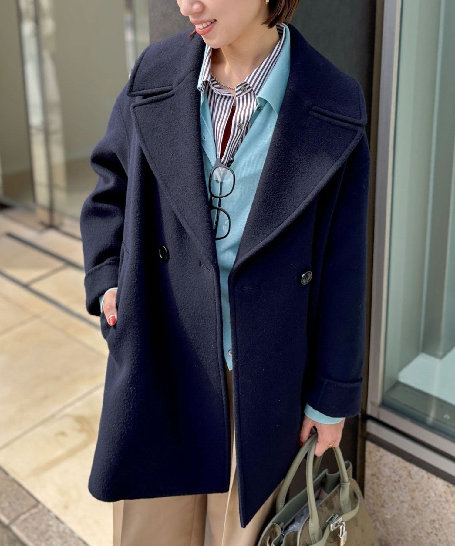 【ノーリーズ/NOLLEY'S】の【一部WEB限定アイテム】SP140リバーコート起毛メルトン仕上げ インテリア・キッズ・メンズ・レディースファッション・服の通販 founy(ファニー) 　ファッション　Fashion　レディースファッション　Fashion for Women　アウター　Coat / Outerwear Collection　コート・ロングコート・ピーコート　Long Coats, Peacoats & More　ハーフ　Half, Half-Length　メルトン　Melton, Heavy Wool　おすすめ　Recommended / Our Picks　エレガント 上品　Elegant　2025年　2025　2025-2026秋冬・A/W　Autumn/Winter 2025–26 AW25–26　ネイビー|ID: prp329100004752202 ipo3291000000034926254