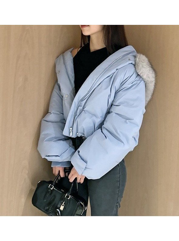 【スナイデル/SNIDEL】の【WEB限定カラーあり】西川フードファーショートダウン インテリア・キッズ・メンズ・レディースファッション・服の通販 founy(ファニー) 　ファッション　Fashion　レディースファッション　Fashion for Women　ウェーブ　Wavy Pattern　今季　This Season, Current Season　軽量　Lightweight, Ultra Light　ショート　Short, Short Length　ジップ　Zip, Zipper　ストレート　Straight, Straight Cut　スマート　Smart, Elegant　ダウン　Down, Puffer　ドット　Polka Dot, Dot Pattern　バランス　Balance, Style Balance　フロント　Front, Front Design　ブロック　Block, Solid Block Pattern　ボトム　Bottoms, Lower Wear　ポケット　Pocket, Pocket Detail　ミドル　Middle Length, Mid Height　冬　Winter / This Winter　おすすめ　Recommended / Our Picks　BLU[086]|ID: prp329100004752229 ipo3291000000034369369