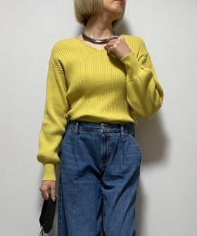 【リラクロ/relaclo】のmitis/コットンリブVネックプルオーバー 人気、トレンドファッション・服の通販 founy(ファニー) ファッション Fashion レディースファッション Fashion for Women トップス・カットソー Cut & Sew Tops カジュアルプルオーバー・ニットトップス Pullovers & Knit Tops / Casual Pullovers Vネックトップス V-Neck Tops / V-Cut Neckline Shirts シンプル Simple, Minimal ネックレス Necklace, Pendant Necklace フロント Front, Front Design |ID:prp329100004752264