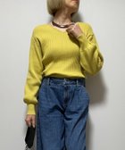 【リラクロ/relaclo】のmitis/コットンリブVネックプルオーバー 人気、トレンドファッション・服の通販 founy(ファニー) ファッション Fashion レディースファッション Fashion for Women トップス・カットソー Cut & Sew Tops カジュアルプルオーバー・ニットトップス Pullovers & Knit Tops / Casual Pullovers Vネックトップス V-Neck Tops / V-Cut Neckline Shirts シンプル Simple, Minimal ネックレス Necklace, Pendant Necklace フロント Front, Front Design thumbnail イエロー|ID: prp329100004752264 ipo3291000000034369854
