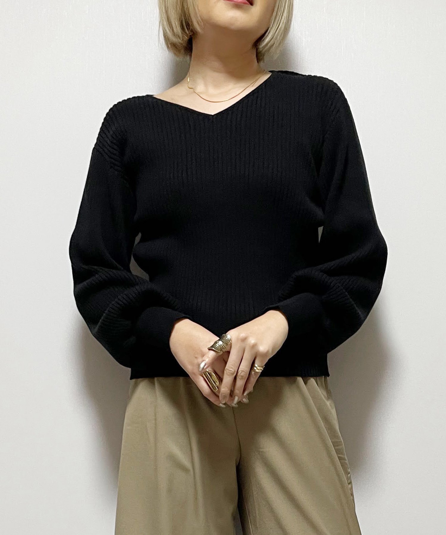 【リラクロ/relaclo】のmitis/コットンリブVネックプルオーバー インテリア・キッズ・メンズ・レディースファッション・服の通販 founy(ファニー)  ファッション Fashion レディースファッション Fashion for Women トップス・カットソー Cut & Sew Tops カジュアルプルオーバー・ニットトップス Pullovers & Knit Tops / Casual Pullovers Vネックトップス V-Neck Tops / V-Cut Neckline Shirts シンプル Simple, Minimal ネックレス Necklace, Pendant Necklace フロント Front, Front Design ブラック|ID: prp329100004752264 ipo3291000000034369858