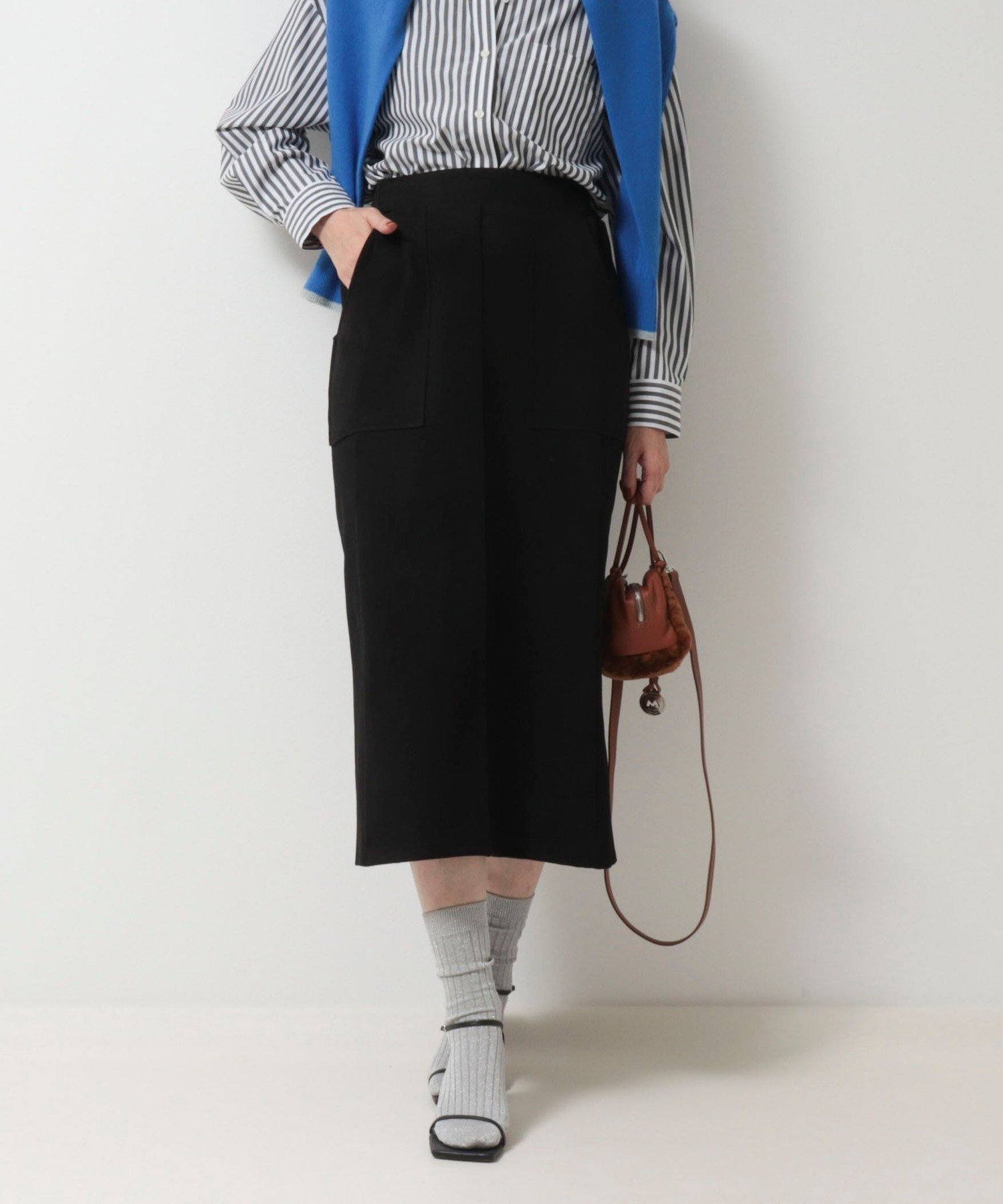 【ノーリーズ/NOLLEY'S】の《セットアップ対応》スエード×リブワークスカート インテリア・キッズ・メンズ・レディースファッション・服の通販 founy(ファニー) 　ファッション　Fashion　レディースファッション　Fashion for Women　セットアップ　Matching Sets　スカート・ミニ/ミディ/マキシ　Skirts / Mini, Midi & Maxi Skirts　切替　Switching, Contrast Panel　セットアップ　Set-Up, Coordinated Outfit　タイトスカート　Pencil Skirt, Tight Skirt　チェック　Check, Plaid, Tartan　フロント　Front, Front Design　ポケット　Pocket, Pocket Detail　おすすめ　Recommended / Our Picks　エレガント 上品　Elegant　2025年　2025　2025-2026秋冬・A/W　Autumn/Winter 2025–26 AW25–26　ブラック|ID: prp329100004752291 ipo3291000000034498530