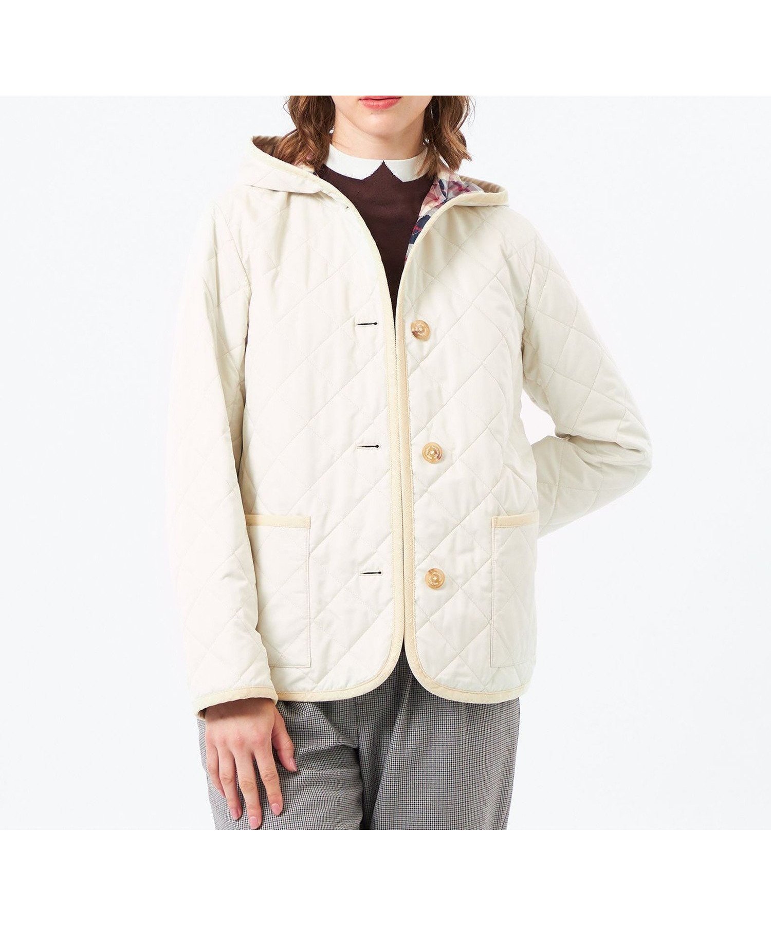 【マッキントッシュ フィロソフィー/MACKINTOSH PHILOSOPHY】の【ROYTON MIDDLE HOOD(ロイトンミドルフード)】キルティング インテリア・キッズ・メンズ・レディースファッション・服の通販 founy(ファニー) 　ファッション　Fashion　レディースファッション　Fashion for Women　おすすめ　Recommended / Our Picks　キルティング　Quilted, Quilting　コンパクト　Compact, Small Size　スタイリッシュ　Stylish, Fashionable　ダウン　Down, Puffer　チェック　Check, Plaid, Tartan　バランス　Balance, Style Balance　ミドル　Middle Length, Mid Height　冬　Winter / This Winter　春　Spring　秋　Autumn　オフホワイト|ID: prp329100004752319 ipo3291000000034728652