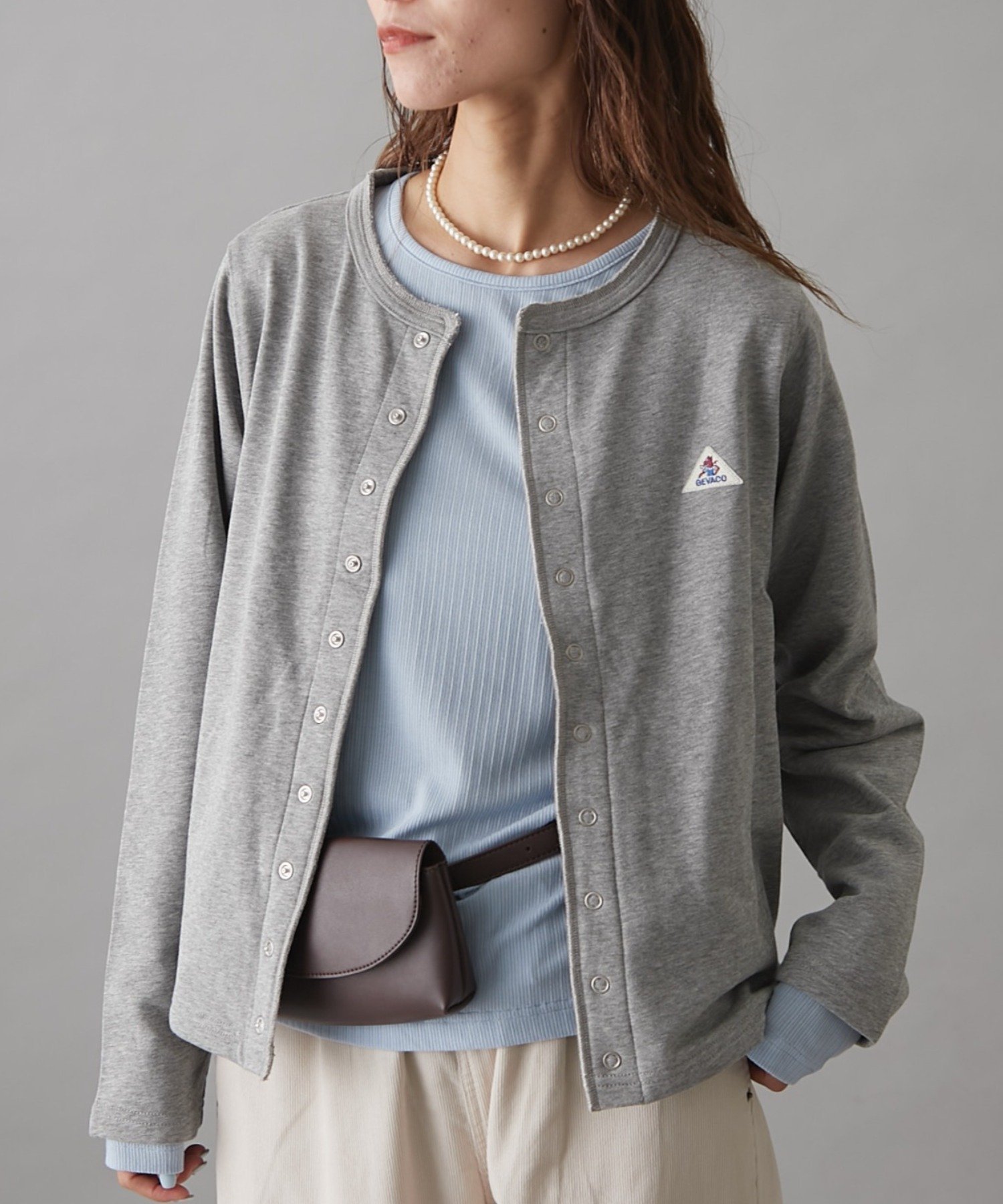 【チャオパニックティピー/CIAOPANIC TYPY】の【GEVACO】裏毛クルーネックカーディガン インテリア・キッズ・メンズ・レディースファッション・服の通販 founy(ファニー)  ファッション Fashion レディースファッション Fashion for Women トップス・カットソー Cut & Sew Tops カーディガン・羽織り Layered Style Cardigans アクセサリー Fashion Accessories カットソー Cut and Sewn Top カーディガン Cardigan, Knitwear シンプル Simple, Minimal デニム Denim, Jeans Material フェミニン Feminine, Girly フロント Front, Front Design ポケット Pocket, Pocket Detail ワーク Workwear, Utility Style おすすめ Recommended / Our Picks エレガント 上品 Elegant グレー|ID: prp329100004752321 ipo3291000000034370449
