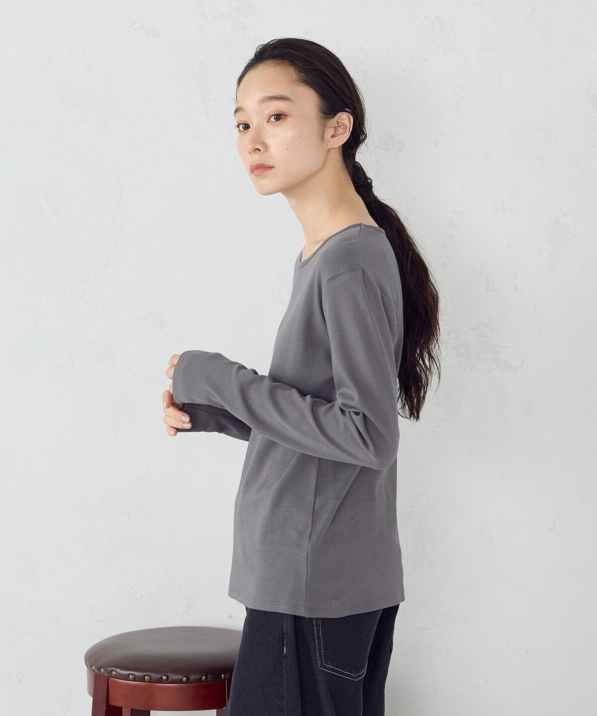 【コムサイズム/COMME CA ISM】の吸湿発熱 クルーネックTシャツ 人気、トレンドファッション・服の通販 founy(ファニー) 　ファッション　Fashion　レディースファッション　Fashion for Women　トップス・カットソー　Cut & Sew Tops　シャツ・ブラウス・オフィスカジュアル　Elegant Blouses & Button-Ups　ロングTシャツ・Tシャツ　Longline T-Shirts & Tees　インナー　Innerwear　コンパクト　Compact, Small Size　シンプル　Simple, Minimal　バランス　Balance, Style Balance　ヨーク　Yoke, Yoke Design　切替　Switching, Contrast Panel　 other-1|ID: prp329100004752347 ipo3291000000034407705