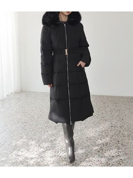 【スナイデル/SNIDEL】の【00サイズあり】スタイルアップフレンチダウンロングコート インテリア・キッズ・メンズ・レディースファッション・服の通販 founy(ファニー) 　ファッション　Fashion　レディースファッション　Fashion for Women　アウター　Coat / Outerwear Collection　コート・ロングコート・ピーコート　Long Coats, Peacoats & More　ウェーブ　Wavy Pattern　エレガント 上品　Elegant　シャーリング　Shirring, Ruched　スマート　Smart, Elegant　フランス　France, French　プレート　Plate, Dish　ポケット　Pocket, Pocket Detail　メタル　Metal, Metal Parts　ラグジュアリー　Luxury, Elegant　冬　Winter / This Winter　おすすめ　Recommended / Our Picks　BLK[009]|ID: prp329100004752353 ipo3291000000034370779