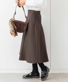 【ミッシェルクラン/MICHEL KLEIN】のボンディングフレアスカート(セットアップ対応/3サイズ展開) ブラウン|ID: prp329100004752359 ipo3291000000034370861