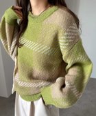 【アンドミー/andme】のモヘアライク チェックジャガード ニットトップス 人気、トレンドファッション・服の通販 founy(ファニー) ファッション Fashion レディースファッション Fashion for Women トップス・カットソー Cut & Sew Tops ニット Knit Tops & Sweaters コンパクト Compact, Small Size チェック Check, Plaid, Tartan バランス Balance, Style Balance ボトム Bottoms, Lower Wear 冬 Winter / This Winter thumbnail グリーン|ID: prp329100004752420 ipo3291000000034602178