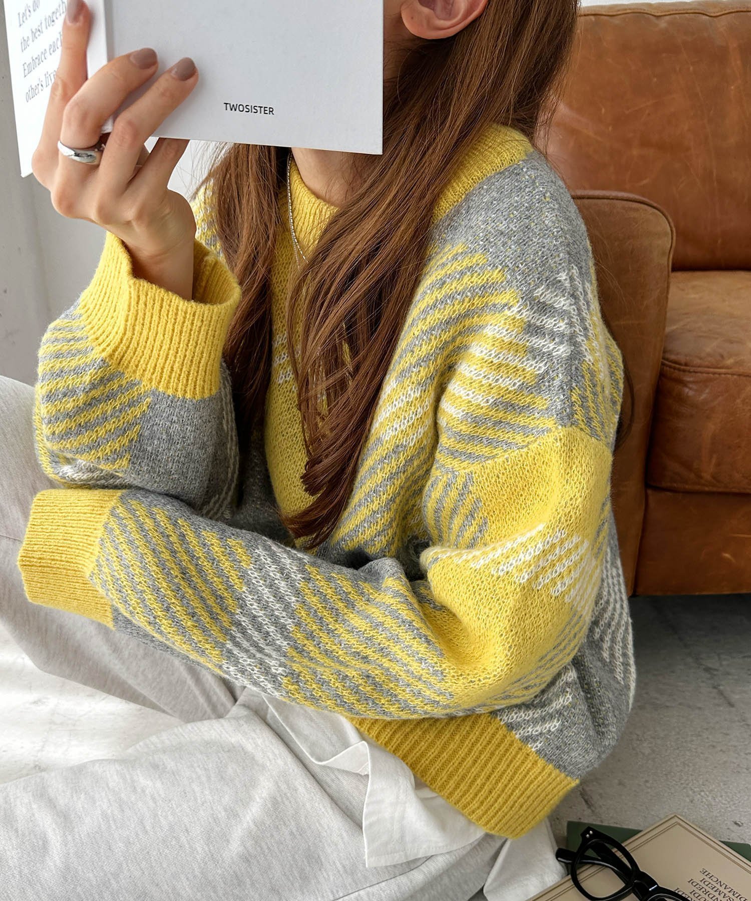 【アンドミー/andme】のモヘアライク チェックジャガード ニットトップス インテリア・キッズ・メンズ・レディースファッション・服の通販 founy(ファニー) ファッション Fashion レディースファッション Fashion for Women トップス・カットソー Cut & Sew Tops ニット Knit Tops & Sweaters コンパクト Compact, Small Size チェック Check, Plaid, Tartan バランス Balance, Style Balance ボトム Bottoms, Lower Wear 冬 Winter / This Winter イエロー|ID: prp329100004752420 ipo3291000000034602181