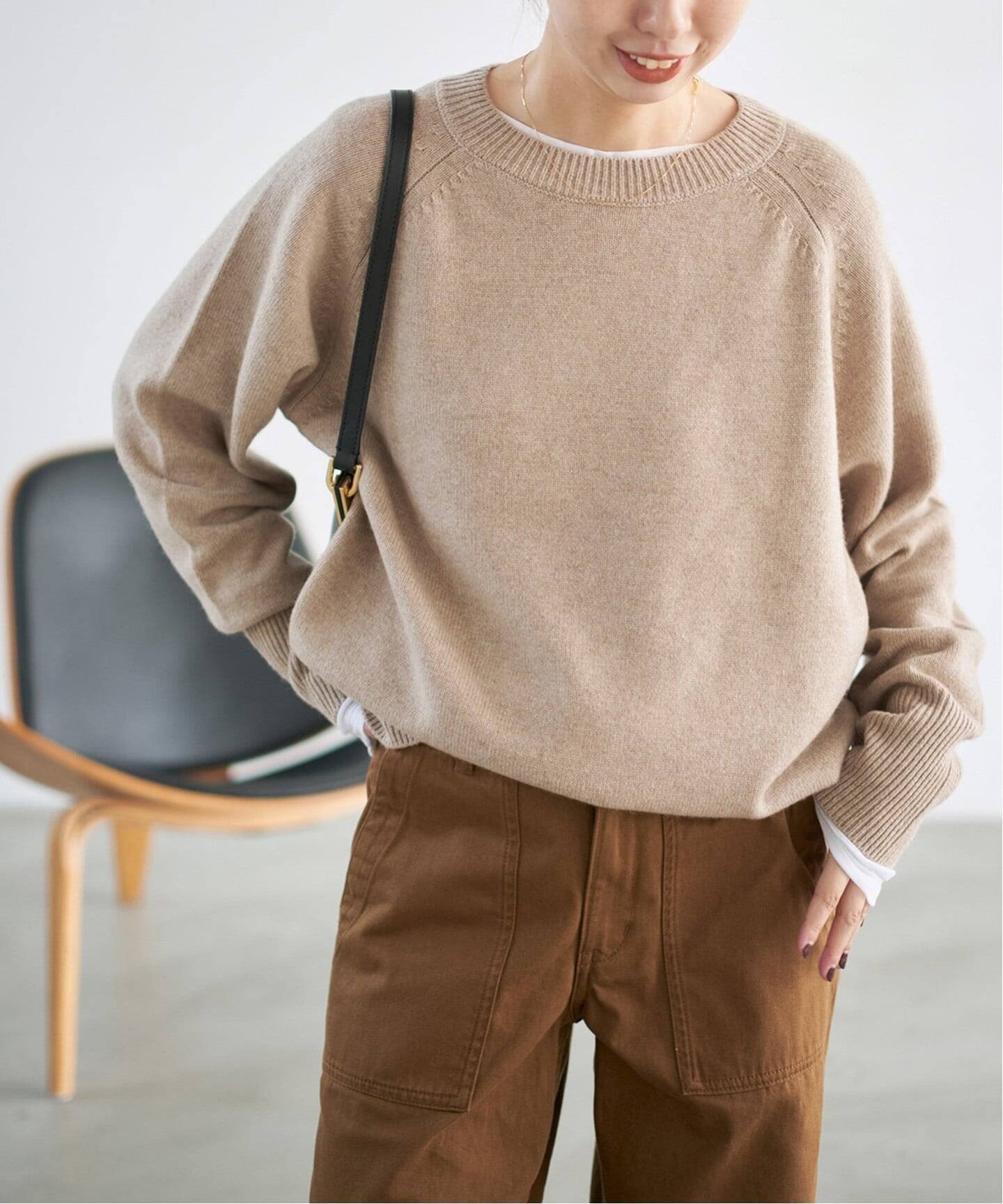 【スピック&スパン/Spick & Span】の《WEB限定カラー有り/ 》ウールカシミヤ ラグランクルーネックニット インテリア・キッズ・メンズ・レディースファッション・服の通販 founy(ファニー)  ファッション Fashion レディースファッション Fashion for Women トップス・カットソー Cut & Sew Tops ニット Knit Tops & Sweaters シンプル Simple, Minimal スリーブ Sleeve, Long Sleeve / Short Sleeve エレガント 上品 Elegant 冬 Winter / This Winter 定番 Standard, Basic Item ベージュ|ID: prp329100004752432 ipo3291000000034371698