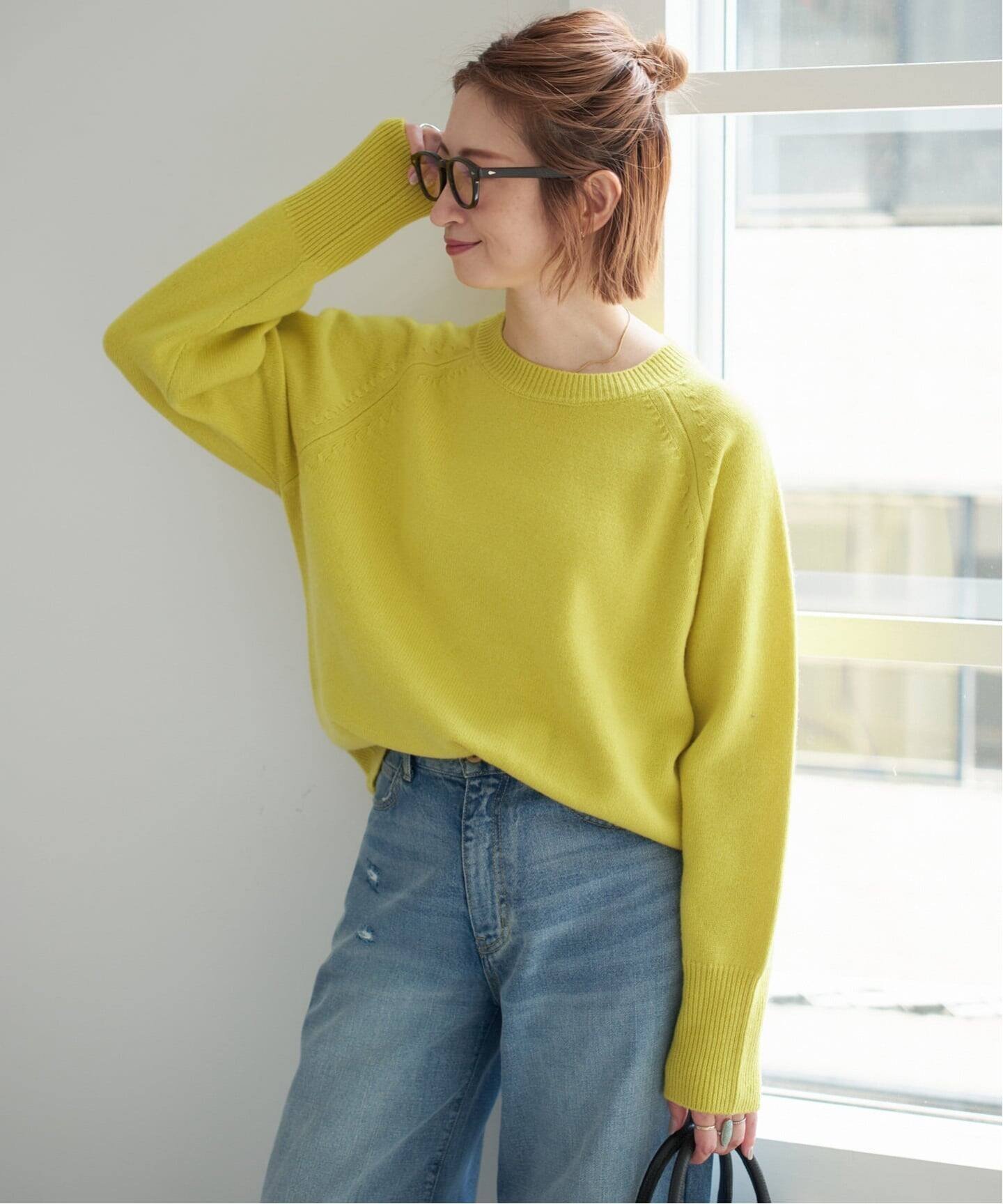 【スピック&スパン/Spick & Span】の《WEB限定カラー有り/ 》ウールカシミヤ ラグランクルーネックニット インテリア・キッズ・メンズ・レディースファッション・服の通販 founy(ファニー)  ファッション Fashion レディースファッション Fashion for Women トップス・カットソー Cut & Sew Tops ニット Knit Tops & Sweaters シンプル Simple, Minimal スリーブ Sleeve, Long Sleeve / Short Sleeve エレガント 上品 Elegant 冬 Winter / This Winter 定番 Standard, Basic Item イエロー|ID: prp329100004752432 ipo3291000000034371705