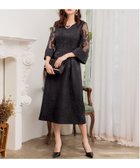 【ドレス/DRESS+】のダマスク柄ミモレ丈結婚式パーティードレス ブラック|ID: prp329100004752476 ipo3291000000034633743