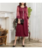 【ドレス/DRESS+】のダマスク柄ミモレ丈結婚式パーティードレス ワインレッド|ID: prp329100004752476 ipo3291000000034633744