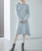 【セゾンドパピヨン/SAISON DE PAPILLON】の2wayネック膝上丈ニットワンピース 人気、トレンドファッション・服の通販 founy(ファニー) ファッション Fashion レディースファッション Fashion for Women ワンピース Dresses ニットワンピース Knit Dresses スリーブ Sleeve, Long Sleeve / Short Sleeve フレア Flare, Flared ミックス Mix, Mixed Style ロング Long, Long-Length thumbnail グレー|ID: prp329100004752498 ipo3291000000034530306