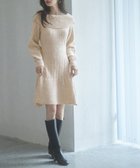 【セゾンドパピヨン/SAISON DE PAPILLON】の2wayネック膝上丈ニットワンピース 人気、トレンドファッション・服の通販 founy(ファニー) ファッション Fashion レディースファッション Fashion for Women ワンピース Dresses ニットワンピース Knit Dresses スリーブ Sleeve, Long Sleeve / Short Sleeve フレア Flare, Flared ミックス Mix, Mixed Style ロング Long, Long-Length thumbnail ベージュ|ID: prp329100004752498 ipo3291000000034530309