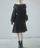 【セゾンドパピヨン/SAISON DE PAPILLON】の2wayネック膝上丈ニットワンピース 人気、トレンドファッション・服の通販 founy(ファニー) ファッション Fashion レディースファッション Fashion for Women ワンピース Dresses ニットワンピース Knit Dresses スリーブ Sleeve, Long Sleeve / Short Sleeve フレア Flare, Flared ミックス Mix, Mixed Style ロング Long, Long-Length thumbnail ブラック|ID: prp329100004752498 ipo3291000000034530311