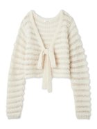 【フレイ アイディー/FRAY I.D】のネット編みシャギーボーダーカーデ 人気、トレンドファッション・服の通販 founy(ファニー) ファッション Fashion レディースファッション Fashion for Women カーディガン Cardigan, Knitwear スマート Smart, Elegant テクスチャー Texture, Textured Fabric ボーダー Border, Stripe リボン Ribbon, Bow ルーズ Loose, Oversized thumbnail OWHT[002]|ID: prp329100004752511 ipo3291000000034372530