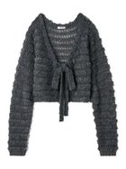 【フレイ アイディー/FRAY I.D】のネット編みシャギーボーダーカーデ 人気、トレンドファッション・服の通販 founy(ファニー) ファッション Fashion レディースファッション Fashion for Women カーディガン Cardigan, Knitwear スマート Smart, Elegant テクスチャー Texture, Textured Fabric ボーダー Border, Stripe リボン Ribbon, Bow ルーズ Loose, Oversized thumbnail GRY[006]|ID: prp329100004752511 ipo3291000000034372533