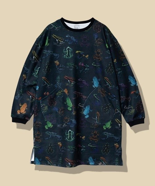 【ゴースローキャラバン/go slow caravan】の寝るまで気持ちいい総柄スムースワンピース (WOMENS) インテリア・キッズ・メンズ・レディースファッション・服の通販 founy(ファニー)  ファッション Fashion レディースファッション Fashion for Women ワンピース Dresses おすすめ Recommended / Our Picks なめらか Smooth, Silky Texture インナー Innerwear セットアップ Set-Up, Coordinated Outfit プリント Print, Printed Pattern リラックス Relax, Relaxed Fit 今季 This Season, Current Season 定番 Standard, Basic Item 犬 Dog スレートブルー|ID: prp329100004752521 ipo3291000000034372598