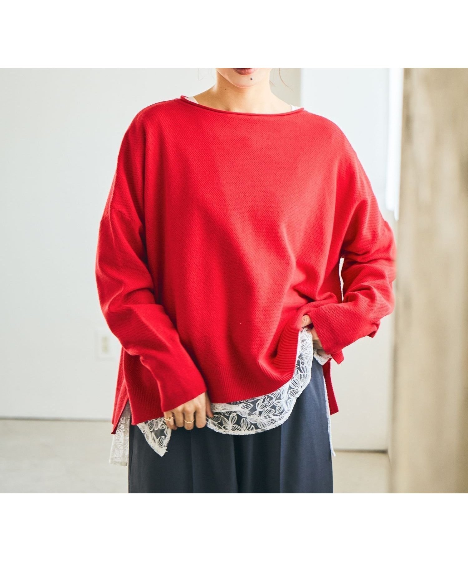 【スタディオ クリップ/studio CLIP】の【新色追加】12ゲージコットンミックスアソートニットプルオーバー インテリア・キッズ・メンズ・レディースファッション・服の通販 founy(ファニー) 　ファッション　Fashion　レディースファッション　Fashion for Women　トップス・カットソー　Cut & Sew Tops　ニット　Knit Tops & Sweaters　カジュアルプルオーバー・ニットトップス　Pullovers & Knit Tops / Casual Pullovers　おすすめ　Recommended / Our Picks　アクリル　Acrylic Material　ショルダー　Shoulder, Shoulder Strap　シンプル　Simple, Minimal　ドロップ　Drop Shoulder, Dropped Style　ビスチェ　Bustier, Corset Top　ベスト　Vest, Waistcoat　ボーダー　Border, Stripe　ワイド　Wide, Wide Fit　秋　Autumn　レッド30|ID: prp329100004752535 ipo3291000000034585758