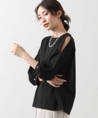 【グレディブリリアン/Gready Brilliant】の天竺肩スリットパフ7分袖トップス 人気、トレンドファッション・服の通販 founy(ファニー) ファッション Fashion レディースファッション Fashion for Women トップス・カットソー Cut & Sew Tops エレガント 上品 Elegant カットソー Cut and Sewn Top スリット Slit, Slit Detail スリーブ Sleeve, Long Sleeve / Short Sleeve thumbnail BLK|ID: prp329100004752678 ipo3291000000034374512