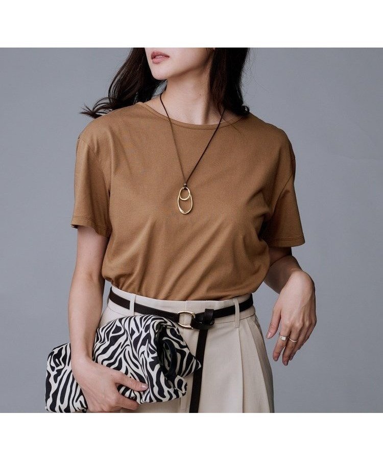 【アンタイトル/UNTITLED】の【接触冷感/コットン100/洗える/Tシャツ】半袖天竺プルオーバー インテリア・キッズ・メンズ・レディースファッション・服の通販 founy(ファニー) ファッション Fashion レディースファッション Fashion for Women トップス・カットソー Cut & Sew Tops シャツ・ブラウス・オフィスカジュアル Elegant Blouses & Button-Ups ロングTシャツ・Tシャツ Longline T-Shirts & Tees カジュアルプルオーバー・ニットトップス Pullovers & Knit Tops / Casual Pullovers おすすめ Recommended / Our Picks インナー Innerwear ジャケット Jacket, Outerwear スマート Smart, Elegant 半袖 Short Sleeve, Half Sleeve 洗える Machine Washable キャメルブラウン|ID: prp329100004752745 ipo3291000000034441583