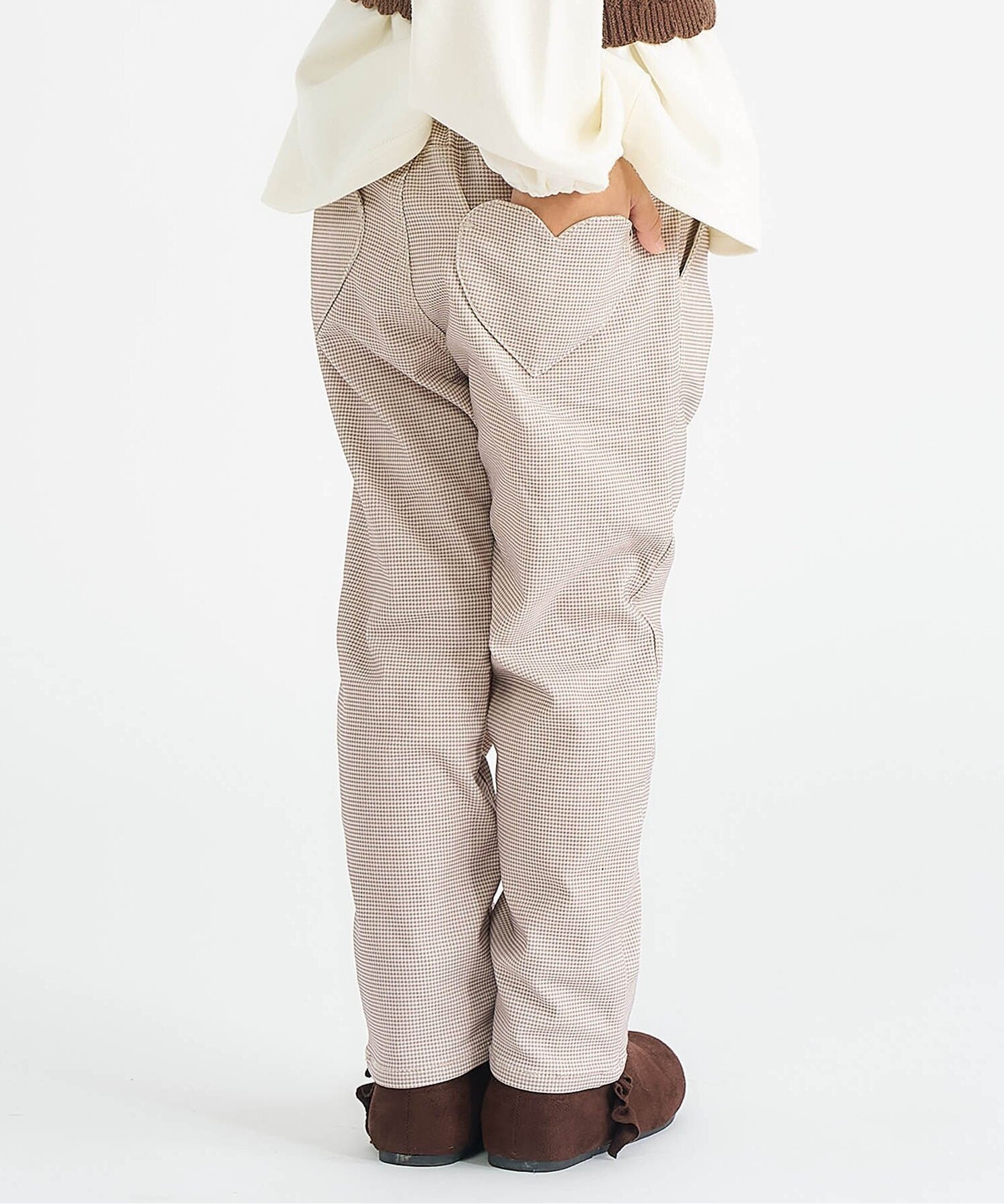 【エフオー オンラインストア/F.O.Online Store / KIDS】の裏起毛ハートポケットきゅんパンツ 10分丈 インテリア・キッズ・メンズ・レディースファッション・服の通販 founy(ファニー) ファッション Fashion キッズファッション Fashion for Kids ボトムス Bottoms おすすめ Recommended / Our Picks ストレート Straight, Straight Cut ポケット Pocket, Pocket Detail 人気 Popular, Best Seller 冬 Winter / This Winter チェック柄|ID: prp329100004752774 ipo3291000000034635662