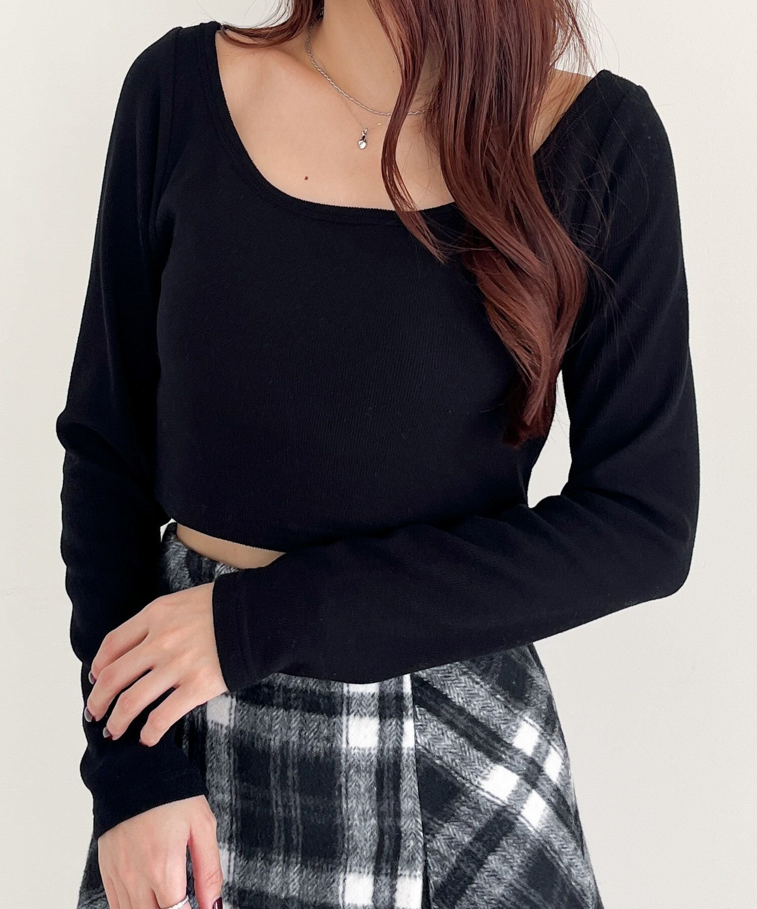 【ヘザー/Heather】のカップ付きバレエネックTEE インテリア・キッズ・メンズ・レディースファッション・服の通販 founy(ファニー)  ファッション Fashion レディースファッション Fashion for Women インナー Innerwear カーディガン Cardigan, Knitwear クロップド Cropped, Short Length デコルテ Décolleté, Neckline バレエ Ballet, Ballet Style A/W・秋冬 Autumn/Winter ブラック|ID: prp329100004752777 ipo3291000000034375466