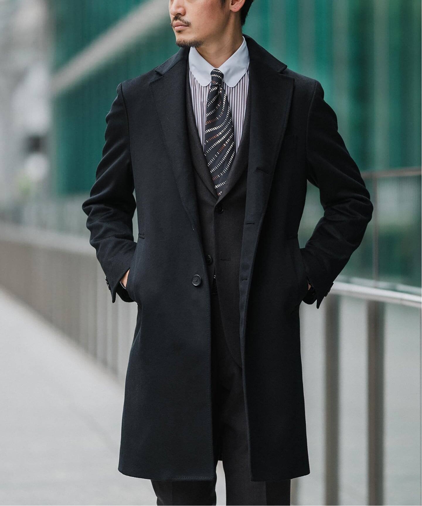 【エディフィス/EDIFICE / MEN】の《追加》SUPER 140 s ウール / カシミヤ チェスターコート 人気、トレンドファッション・服の通販 founy(ファニー) 　ファッション　Fashion　メンズファッション　Fashion for Men　スマート　Smart, Elegant　チェスターコート　Chester Coat, Long Coat　定番　Standard, Basic Item　フィット　Fit, Slim Fit　フォルム　Silhouette, Form　フォーマル　Formal, Dressy　モダン　Modern, Contemporary　ラグジュアリー　Luxury, Elegant　リラックス　Relax, Relaxed Fit　冬　Winter / This Winter　ビジネス 仕事 通勤　Business / Work / Commuting　 other-1|ID: prp329100004752783 ipo3291000000035077908