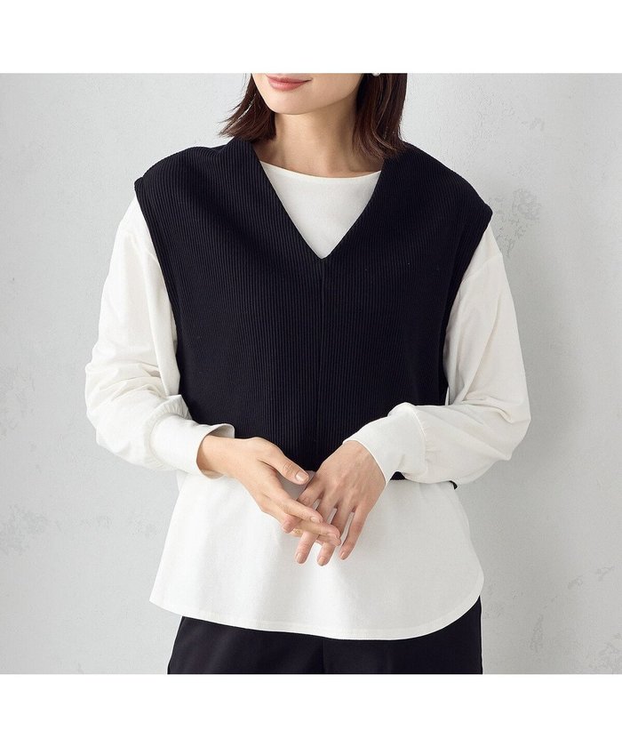 【コムサイズム/COMME CA ISM】の【セットアイテム】ベスト+カットソー インテリア・キッズ・メンズ・レディースファッション・服の通販 founy(ファニー) https://founy.com/ ファッション Fashion レディースファッション Fashion for Women アウター Coat / Outerwear Collection トップス・カットソー Cut & Sew Tops ベスト&ジレ / 重ね着スタイル Vests & Gilets カットソー・ベーシックTシャツ Cut-and-Sewn Tops / Stretch Tees & Basics おすすめ Recommended / Our Picks インナー Innerwear カットソー Cut and Sewn Top ストレッチ Stretch, Stretchy Fabric スリット Slit, Slit Detail テレコ Ribbed, Rib Stitch ベスト Vest, Waistcoat リラックス Relax, Relaxed Fit 春 Spring 秋 Autumn |ID: prp329100004753153 ipo3291000000034379093